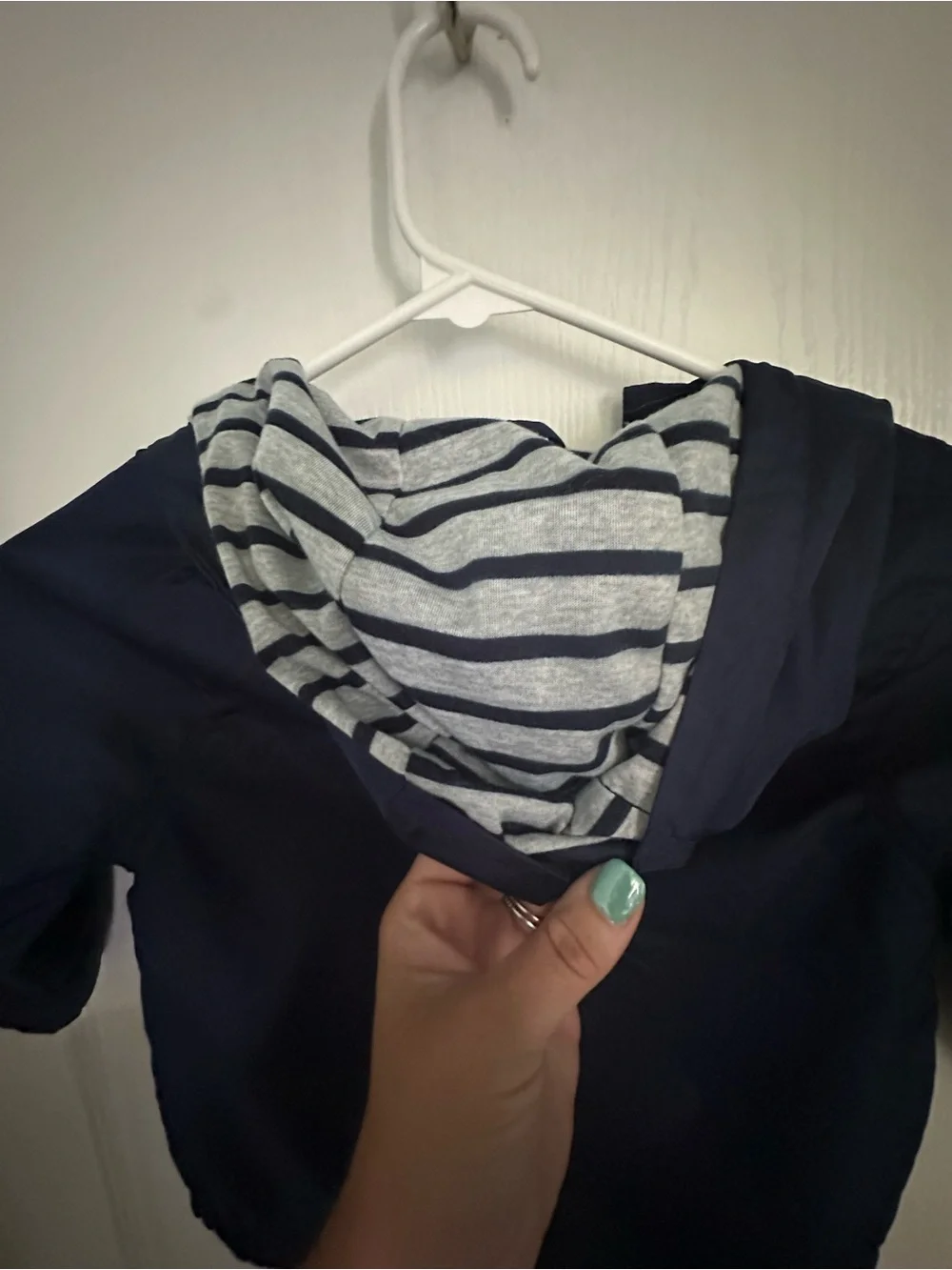 Carter's Navy Hooded Rain Jacket with Blue Zipper Pull